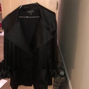 Black satin coat